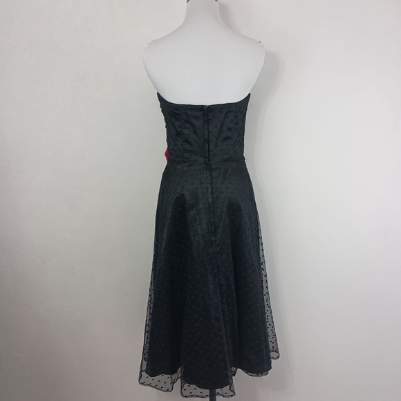 Vintage 90s Scott McClintock Black Floral Mini Dress Size 8 - Picture 4 of 13